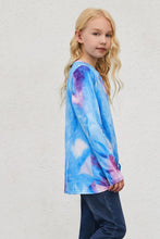 Load image into Gallery viewer, Girls Tie-Dye Twist Front Long Sleeve Top
