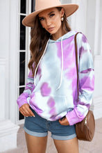 Load image into Gallery viewer, Dropped Sleeve Tie-dye Hoodie with Drawstring
