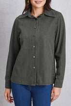 Load image into Gallery viewer, Collared Neck Button Up Denim Top
