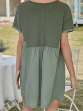 Load image into Gallery viewer, Waffle Knit Gathered Detail Spliced Dress
