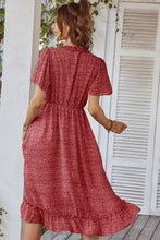 Load image into Gallery viewer, Leopard Frill Trim Flutter Sleeve Dress
