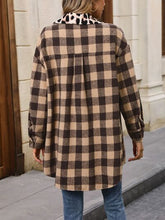 Load image into Gallery viewer, Plaid Button Up Dropped Shoulder Jacket

