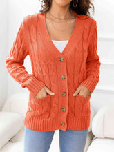 Load image into Gallery viewer, Button Down Cable-Knit Cardigan
