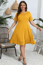 Load image into Gallery viewer, Plus Size Round Neck Openwork Dress

