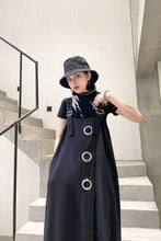 Load image into Gallery viewer, Grommet Detail Split Overall Dress
