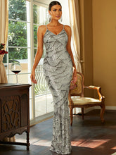 Load image into Gallery viewer, Sequin Spaghetti Strap V-Neck Backless Dress
