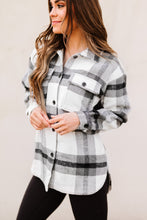 Load image into Gallery viewer, Plaid Dropped Shoulder Pocket Shacket
