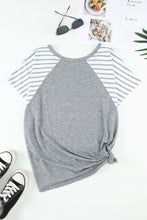 Load image into Gallery viewer, Plus Size Striped Raglan Sleeve T-Shirt
