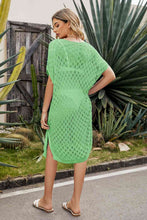 Load image into Gallery viewer, V-Neck Dolman Sleeve Slit Knit Dress
