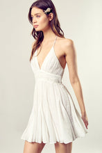 Load image into Gallery viewer, LACE TRIM WITH BACK DRAWSTRING DRESS
