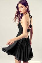 Load image into Gallery viewer, LACE TRIM WITH BACK DRAWSTRING DRESS
