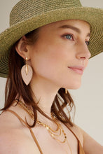 Load image into Gallery viewer, Leaf Shaped Wood Dangling Earrings
