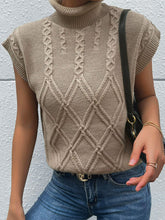 Load image into Gallery viewer, Mixed Knit Turtleneck Sweater Vest
