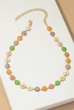 Load image into Gallery viewer, Multi color flower choker necklace
