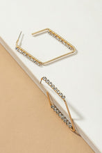 Load image into Gallery viewer, Diamond hoop earrings with  rhinestones
