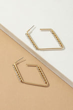 Load image into Gallery viewer, Diamond hoop earrings with  rhinestones

