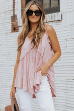 Load image into Gallery viewer, Foil Frill Trim Sleeveless Top

