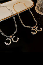 Load image into Gallery viewer, Double C gold plated cz necklaces
