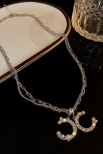 Load image into Gallery viewer, Double C gold plated cz necklaces
