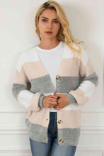 Load image into Gallery viewer, Striped ButtonUp V-Neck Long Sleeve Cardigan
