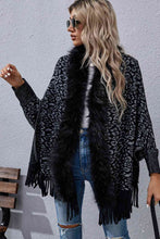 Load image into Gallery viewer, Leopard Fringe Detail Poncho
