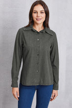 Load image into Gallery viewer, Collared Neck Button Up Denim Top
