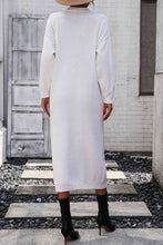 Load image into Gallery viewer, Notched Neck Dropped Shoulder Button-Down Midi Dress
