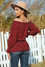 Load image into Gallery viewer, Polka Dot Off Shoulder Ruffle Top
