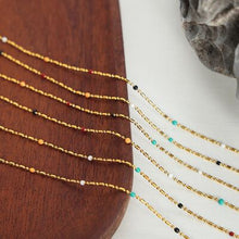 Load image into Gallery viewer, 18K Gold-Plated Oil Drip Bead Necklace
