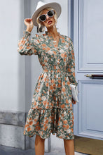 Load image into Gallery viewer, Floral Smocked Decorative Button Midi Dress
