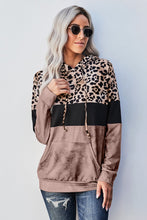 Load image into Gallery viewer, Leopard Color Block Hoodie
