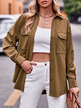 Load image into Gallery viewer, Pocketed Button Up Dropped Shoulder Shacket
