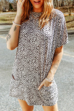 Load image into Gallery viewer, Animal Print Round Neck Tunic Tee with Pockets
