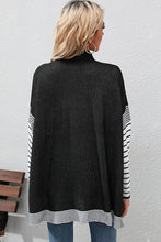 Load image into Gallery viewer, Striped Dolman Sleeve Mock Neck Knit Pullover
