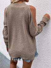 Load image into Gallery viewer, Cable-Knit Cold Shoulder Sweater
