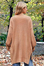 Load image into Gallery viewer, Openwork Long Sleeve Open Front Slit Cardigan
