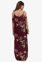 Load image into Gallery viewer, Slit Scoop Neck Cold-Shoulder Maxi Dress
