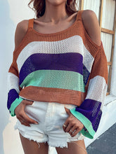 Load image into Gallery viewer, Striped Cold-Shoulder Sweater
