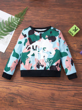 Load image into Gallery viewer, Kids Camouflage Elephant Graphic Sweatshirt and Pants Set
