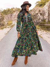 Load image into Gallery viewer, Printed Notched Neck Maxi Dress
