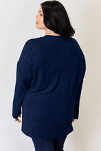 Load image into Gallery viewer, Basic Bae Full Size Ribbed Half Button Long Sleeve High-Low T-Shirt

