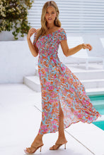 Load image into Gallery viewer, Floral Crisscross Smocked Off-Shoulder Dress
