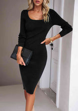 Load image into Gallery viewer, Rib-Knit Slit Sweater Dress

