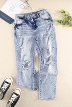 Load image into Gallery viewer, Splatter Distressed Acid Wash Jeans with Pockets
