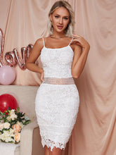 Load image into Gallery viewer, Spaghetti Strap Zip-Back Lace Dress
