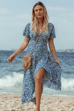 Load image into Gallery viewer, Ditsy Floral Short Sleeve Tie-Back Dress
