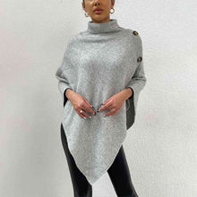 Load image into Gallery viewer, Turtleneck Buttoned Poncho
