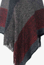 Load image into Gallery viewer, Color Block Fringe Hem Poncho
