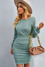 Load image into Gallery viewer, Ruched Dropped Shoulder Textured Knit Dress
