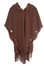 Load image into Gallery viewer, Fringe Hem Hooded Poncho
